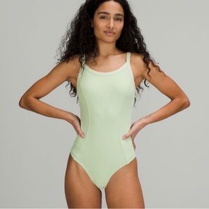 Lululemon ribbed yoga body suit creamy mint